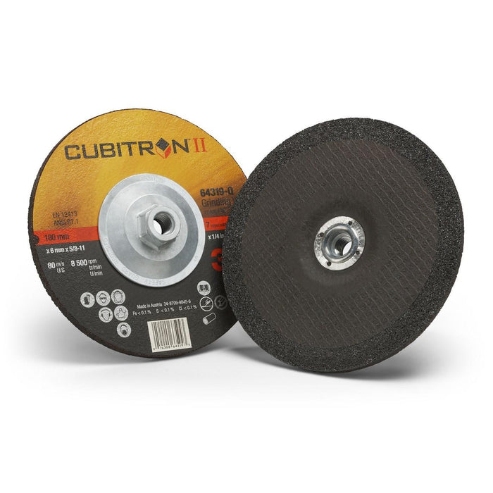 7100103317 3M™ Cubitron™ II Wheel, Depressed Center, Right Angle, 7 Inch Dia