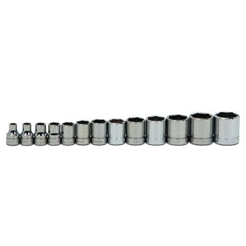 WSB-13HRC Williams Socket Set, 13 Pieces, 3/8 Inch Drive, Shallow, 6 Point