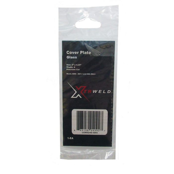 LENS24GSH4 XTRweld Lens, Filter Plate, Shade 4, Glass, 2 x 4.25"
