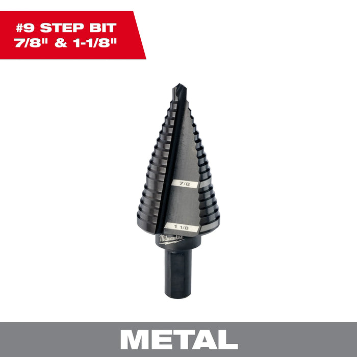 Milwaukee #9 X 6 in. L Step Drill Bit 3-Flat Shank 1 pc 48-89-9209, main product view
