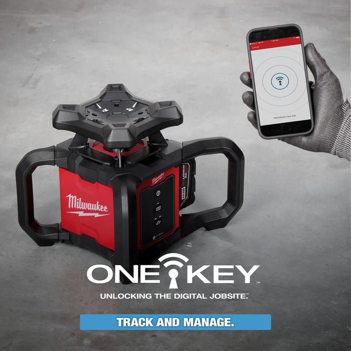 Milwaukee M18™ Red Exterior Rotary Laser Level Kit w/ Receiver, Tripod, & Grade Rod 3701-21T