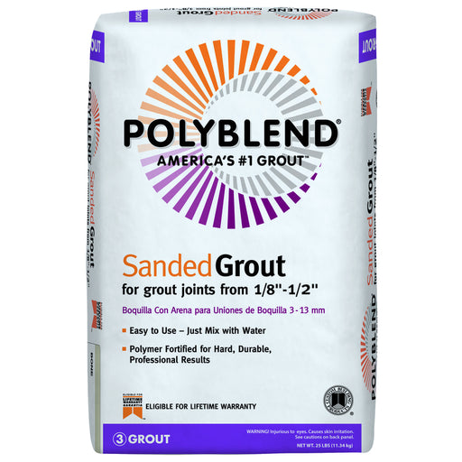 Custom Building Products Polyblend Indoor and Outdoor Platinum Sanded Grout 25 lb
