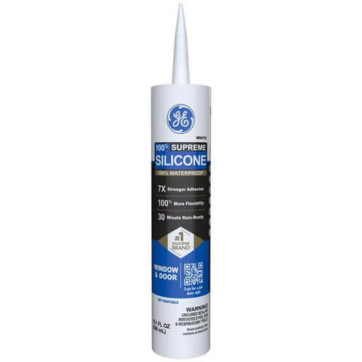 GE Supreme White Silicone Window and Door Sealant 10.1 oz