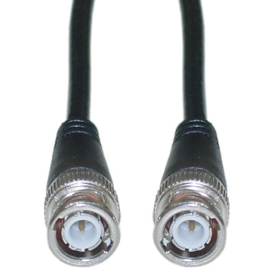 BNC RG58/AU Coaxial Cable, 50 Ohm, 0-4 GHz frequency, Black, BNC Male, Copper Stranded Center Conductor, 45% Braid, 25 foot