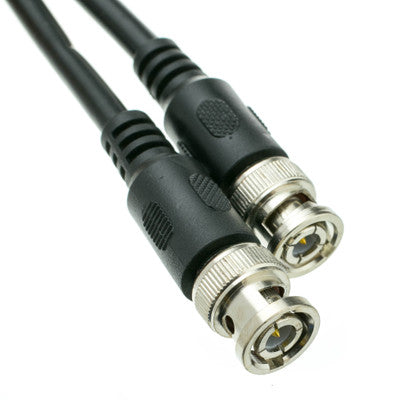 BNC RG58/CU Coaxial Cable 25ft, 50 Ohm, 0-4 GHz frequency, Black, BNC Male, Copper Stranded Center Conductor, 45% Braid, 25 foot