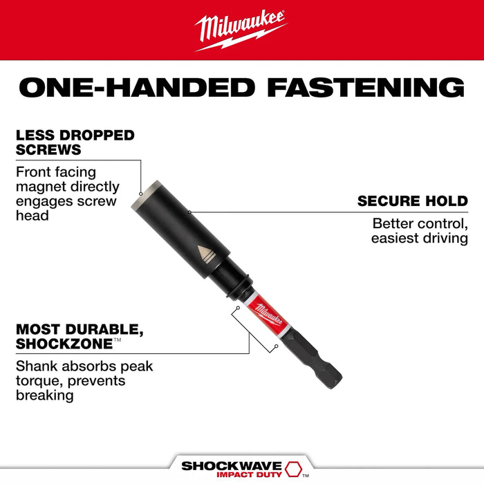 Milwaukee SHOCKWAVE™ Impact Duty 3in. Screw-Holding Bit Holder & Insert Bit Set (4Pc) 48-32-7905