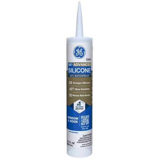 GE Advanced Clear Silicone 2 Window and Door Caulk Sealant 10.1 oz