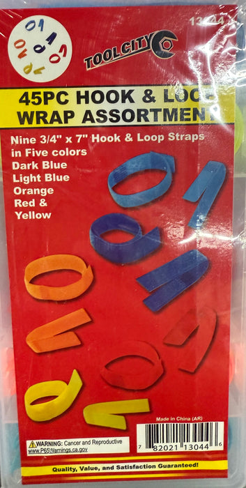 45PC HOOK & LOOP WRAP ASSORTMENT