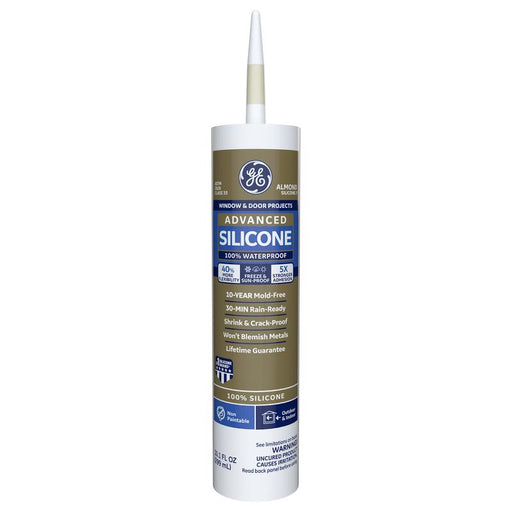 GE Advanced Almond Silicone 2 Window and Door Caulk Sealant 10.1 oz