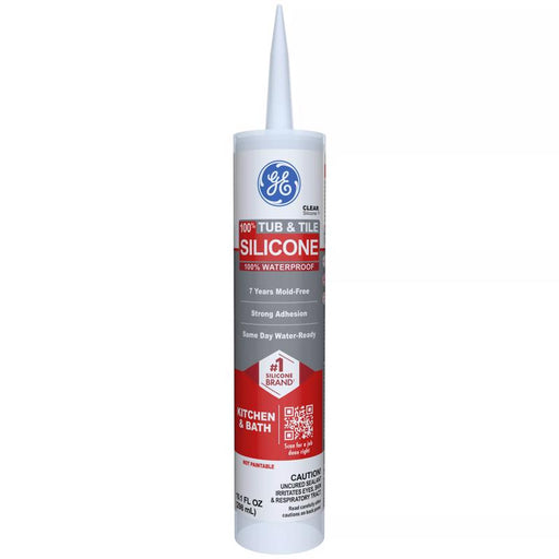 GE Tub & Tile Clear Silicone 1 Tub and Tile Caulk Sealant 10.1 oz