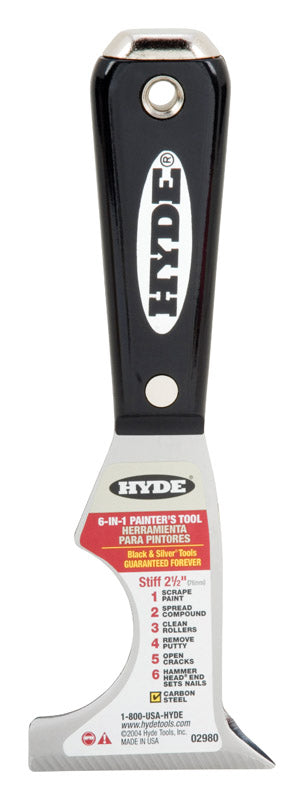 Hyde 2-1/2 in. W High Carbon Steel 6-in-1 Painter's Tool
