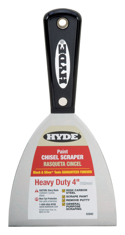 Hyde 4 in. W High Carbon Steel Stiff Chisel Scraper