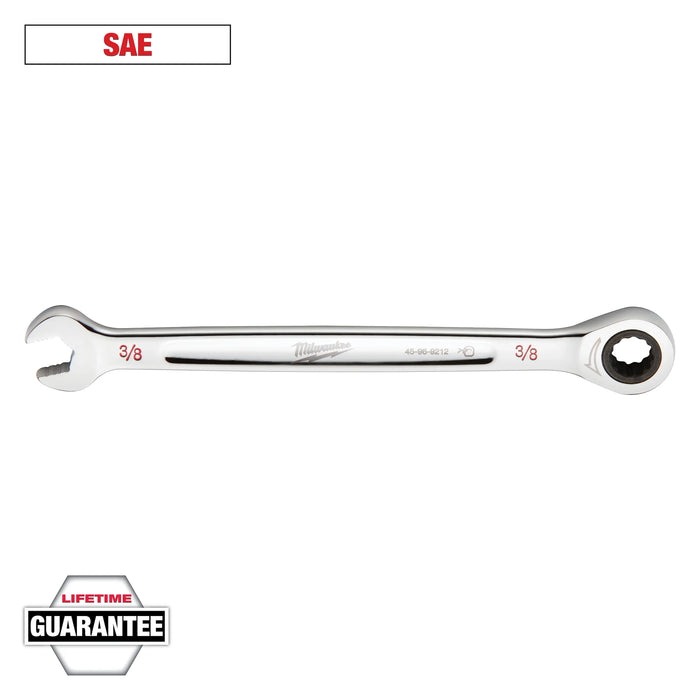 Milwaukee 3/8 in. 12 Point SAE Ratcheting Combination Wrench 1 pc 45-96-9212, main product view
