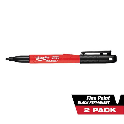 INKZALL MRKR FN BLK 2PK