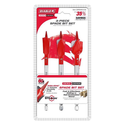 DD SPADE BIT SET 6 3PC