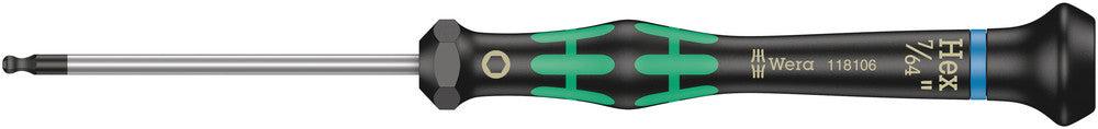 2052 Ball end hexagon screwdriver for electronic applications