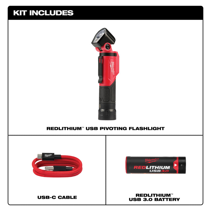 Milwaukee 2113-21 REDLITHIUM™ USB Pivoting Flashlight