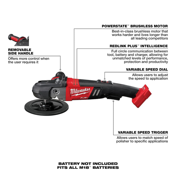Milwaukee M18 FUEL™ 7” Variable Speed Polisher 2738-20