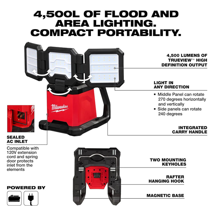 Milwaukee  M18™ ROVER™ Dual Power Triple-Panel Flood & Area Light ,2368-20