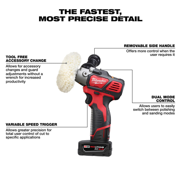 Milwaukee 2438-22X M12™ Variable Speed Polisher/Sander Kit