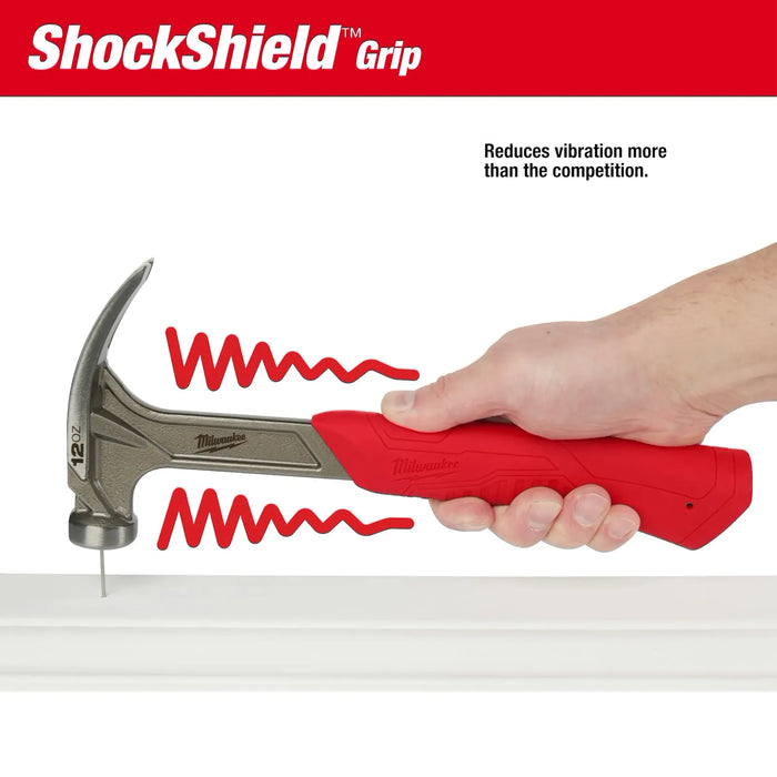 Milwaukee 12oz Smooth Face Hybrid Claw Finish Hammer 48-22-9019