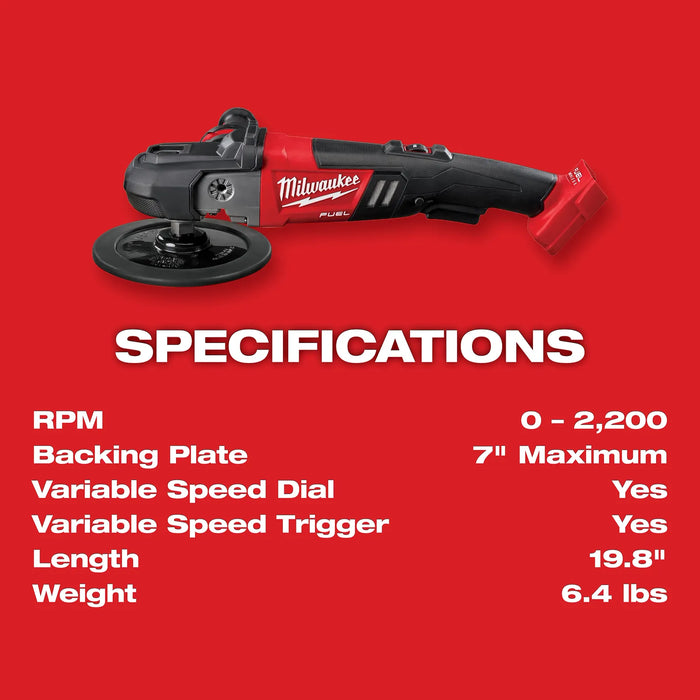 Milwaukee M18 FUEL™ 7” Variable Speed Polisher 2738-20