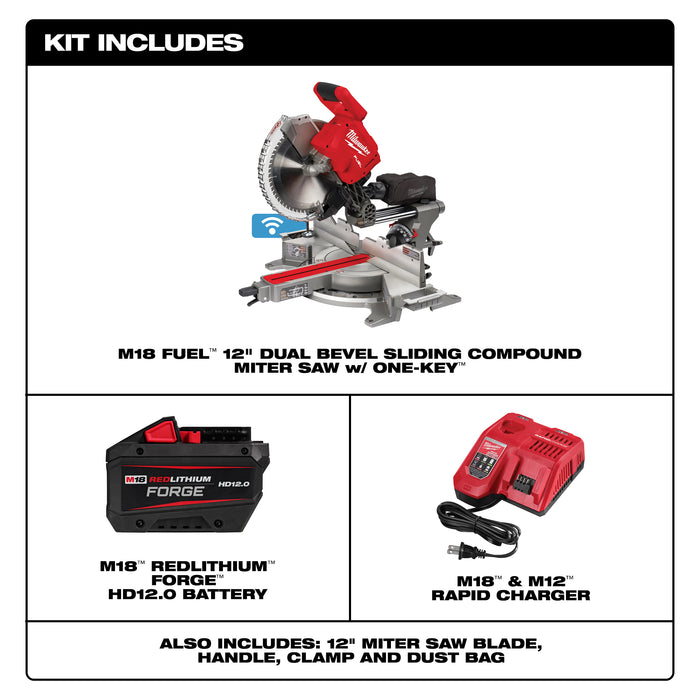 Milwaukee 2739-21HD M18 FUEL™ 12" Dual Bevel Sliding Compound Miter Saw