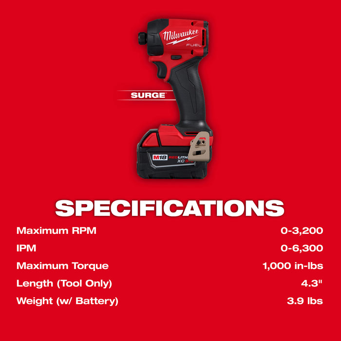 Milwaukee 2761-22 M18 FUEL™ SURGE™ 1/4" Hex Hydraulic Driver Kit