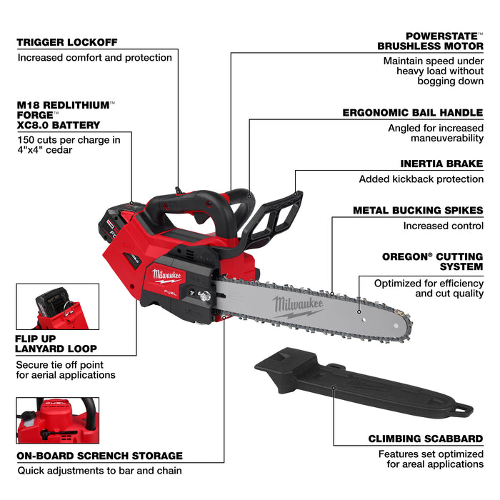Milwaukee 2826-21T M18 FUEL™ 14" Top Handle Chainsaw Kit