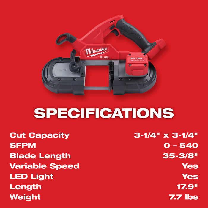 Milwaukee 2829-22 M18 FUEL™ Compact Band Saw Kit
