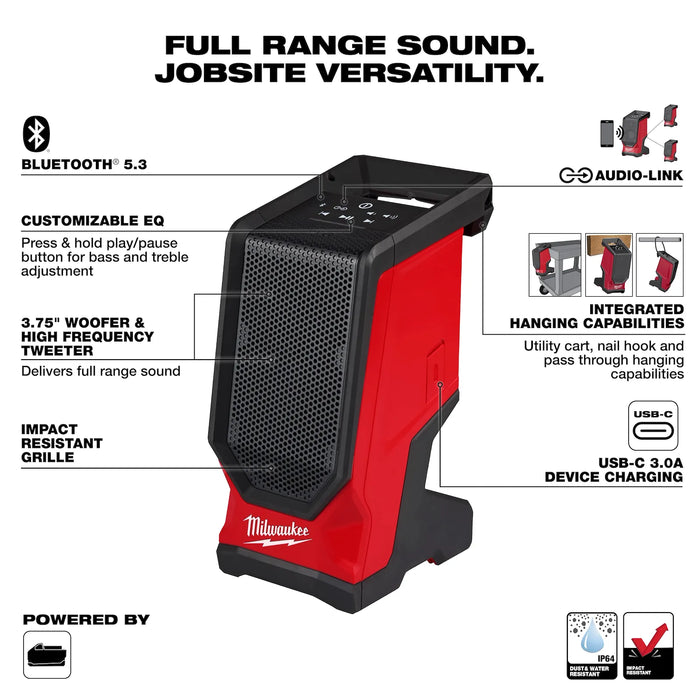 Milwaukee M18™ Bluetooth® Jobsite Speaker, 2954-20