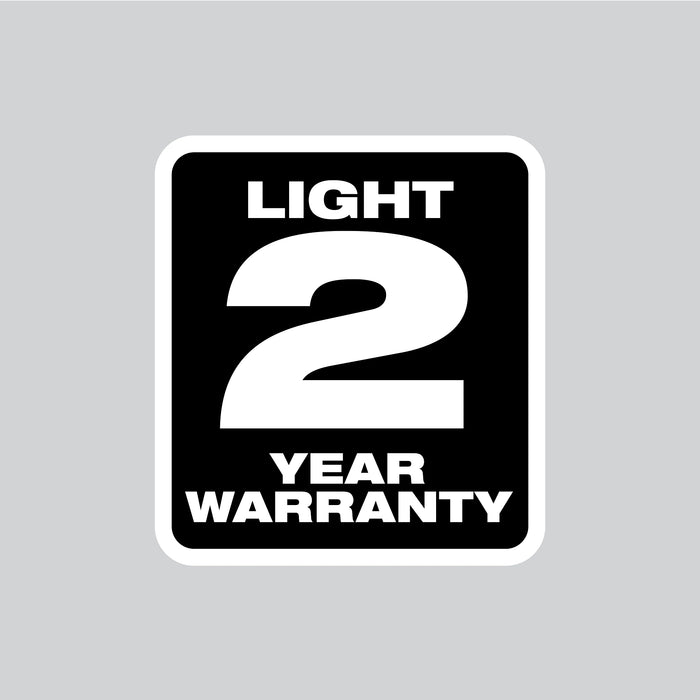 Milwaukee 2 year light warranty