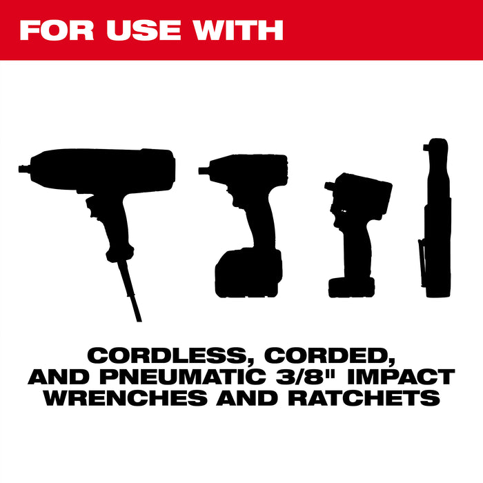 Milwaukee 49-66-6800 17PC SHOCKWAVE™ Impact Duty Socket 3/8” Drive SAE Set with PACKOUT™