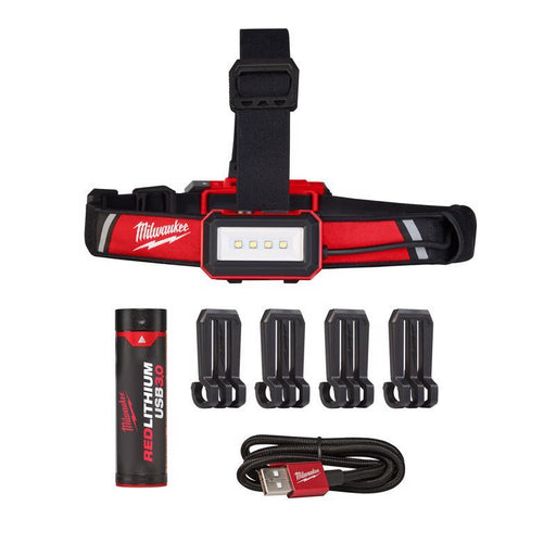 LED HEADLAMP BLK/RD 600L
