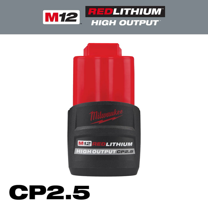 Milwaukee M12 RedLithium CP 2.5 Ah Lithium-Ion High Output High Capacity Battery Pack 1 pc 48-11-2425, main product view