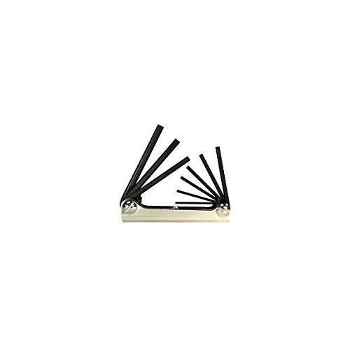 Inch Fold-Up Hex Key Sets, 9 Per Fold-Up, Hex Tip, Inch, Short