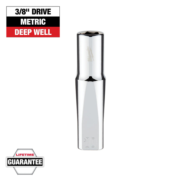 Milwaukee 10 mm X 3/8 in. drive Metric 6 Point Standard Deep Socket 1 pc 45-34-0010, main product view