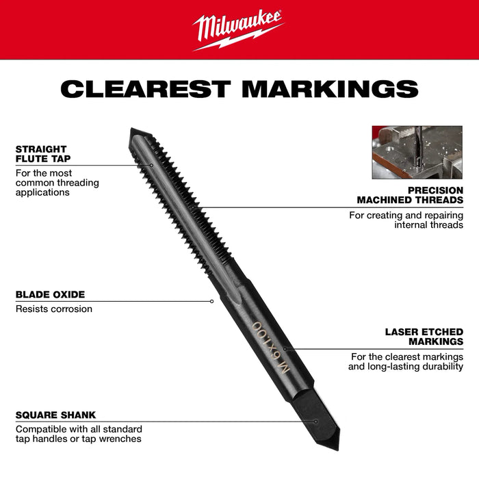 Milwaukee  M8-1.25 mm Straight Flute Plug Tap & H Drill Bit 49-57-5543