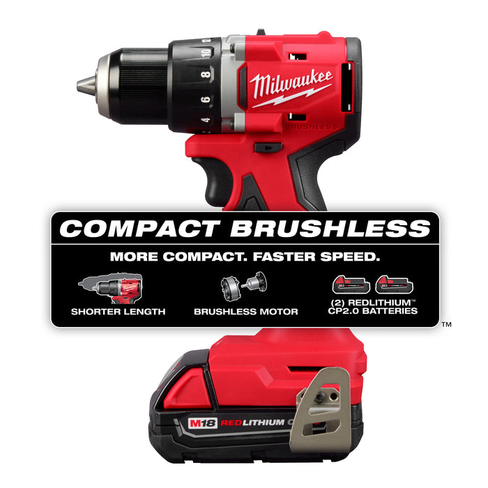 Milwaukee 3601-21CT M18™ Compact Brushless 1/2" Drill/Driver Kit