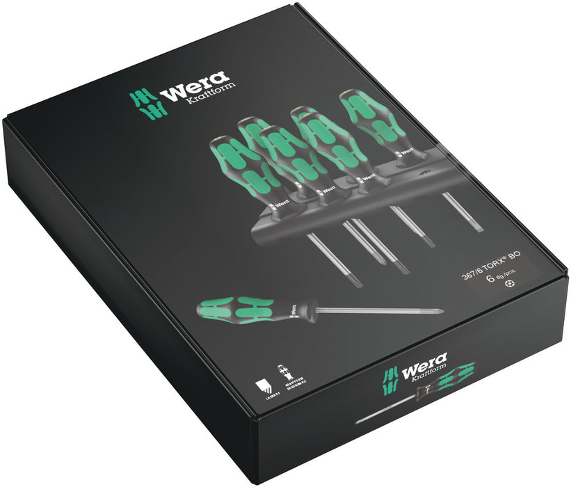Wera 367/6 TORX® BO Kraftform Screwdriver set and rack, 6 pieces 05138250001, view 2
