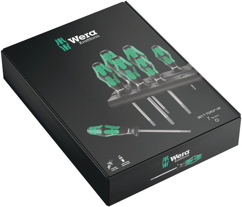 Wera 367/7 TORX® HF Kraftform Plus Screwdriver set with holding function and rack, 7 pieces 05223161001, view 2
