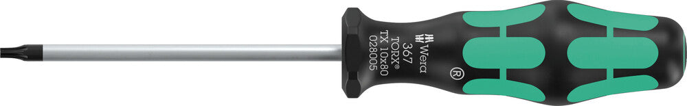 Wera 367 TORX® BO Screwdriver for tamper-proof TORX® screws, TX 10 x 80 mm 05138260001, view 2