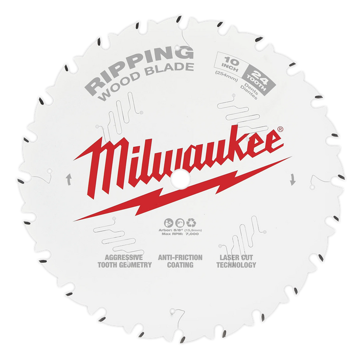 Milwaukee 10 in. D X 5/8 in. Ripping Tungsten Carbide Circular Saw Blade 24 teeth 1 pk 48-40-1020, main product view