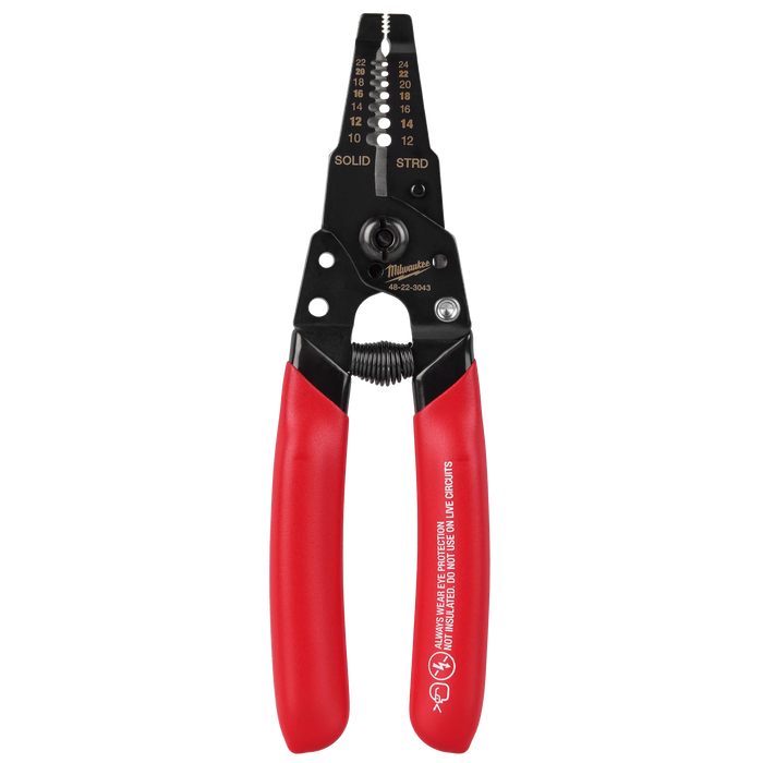 Milwaukee 10-24 AWG Compact Dipped Grip Wire Stripper & Cutter 48-22-3043, main product view