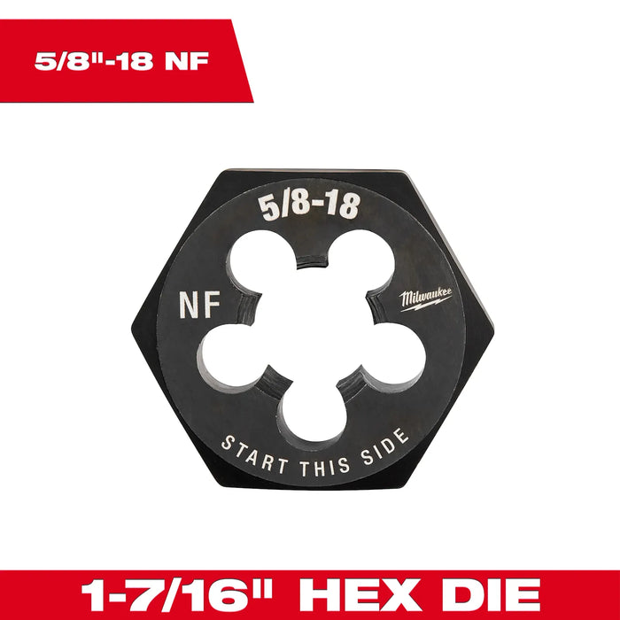Milwaukee 5/8"-18 NF 1-7/16" Hex Threading Die 49-57-5371