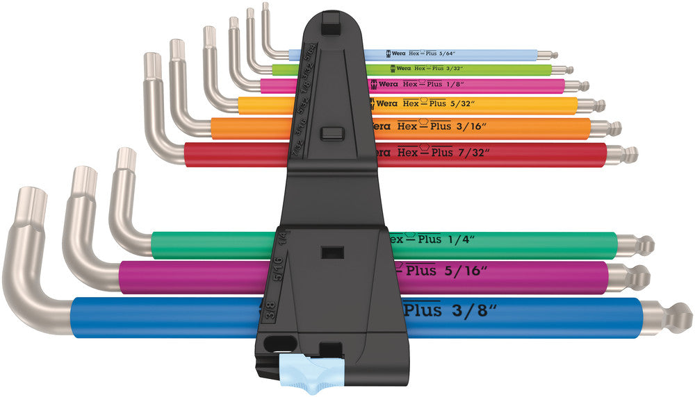 Wera 3950/9 Hex-Plus Multicolour Imperial Stainless 1, imperial, stainless steel, 9 pieces 05022860001, view 2