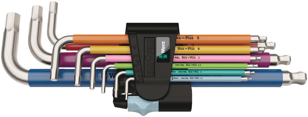 Wera 3950/9 Hex-Plus Multicolour Stainless 1 L-key set, metric, stainless, 9 pieces 05022669001, view 2