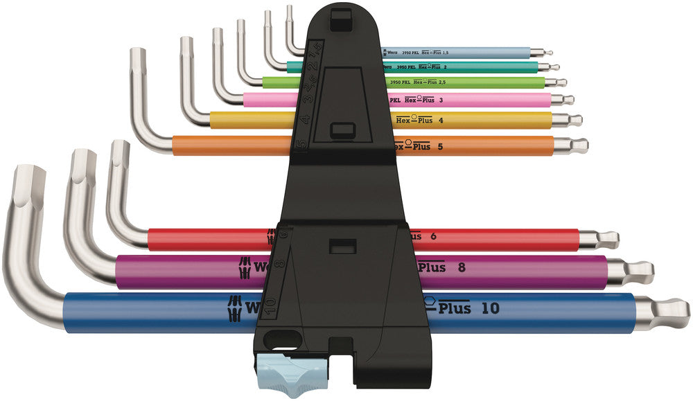 Wera 3950/9 Hex-Plus Multicolour Stainless 1 L-key set, metric, stainless, 9 pieces 05022669001, view 3