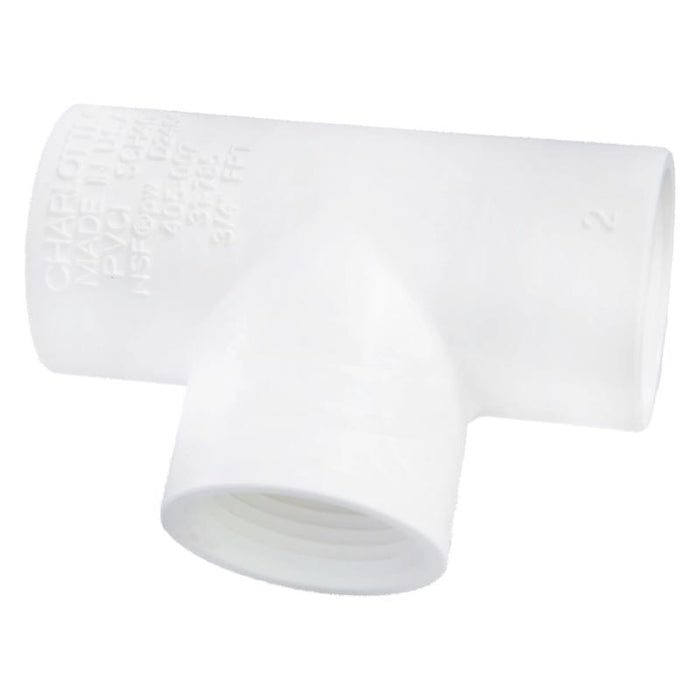 Charlotte Pipe Schedule 40 3/4 in. FPT X 3/4 in. D FPT PVC Threaded Tee 1 pk