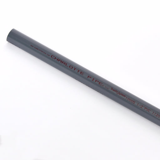 Charlotte Pipe Schedule 80 PVC Pressure Pipe 1/2 in. D X 20 ft. L Plain End 850 psi
